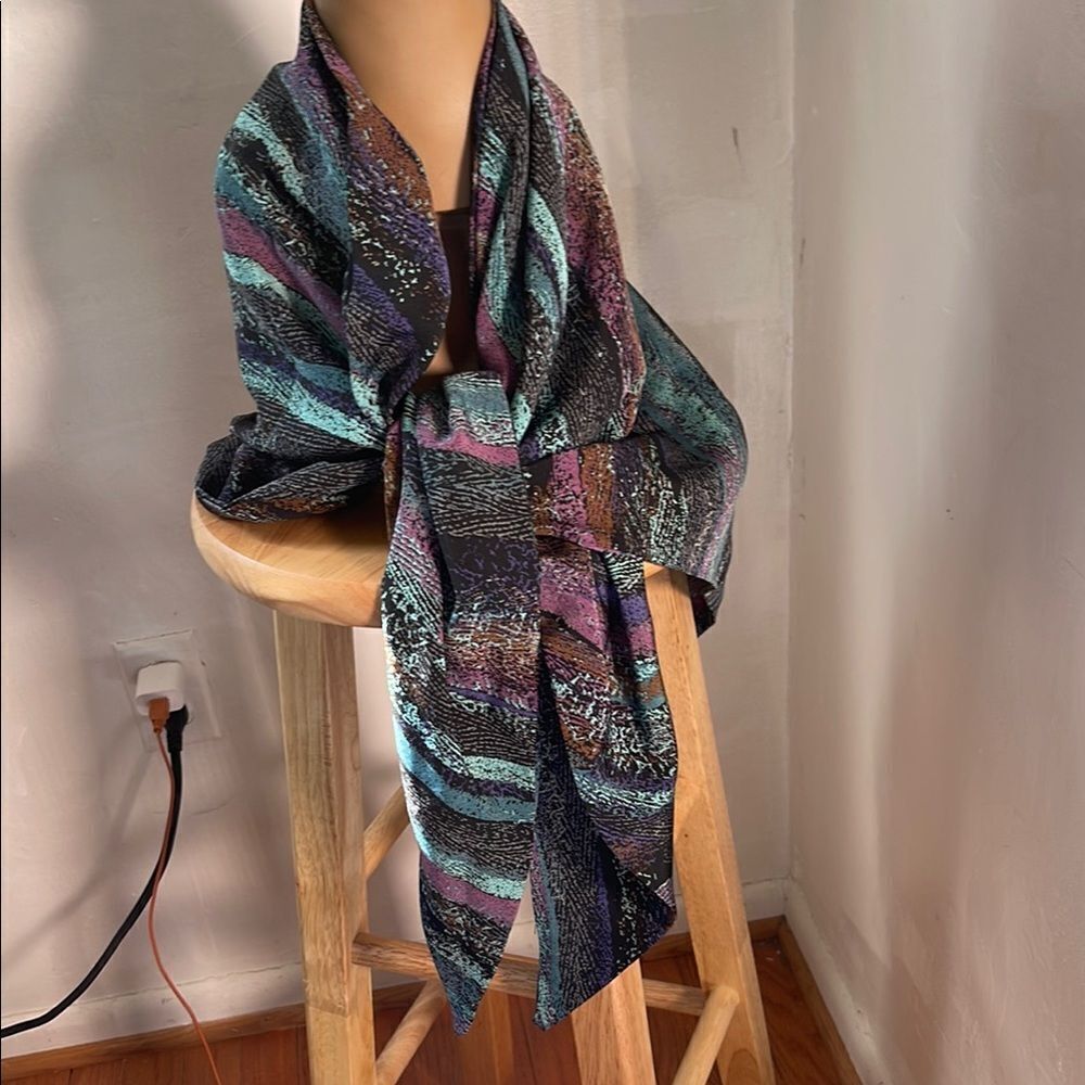 Multicolor Unbranded Triangular Shape Abstract Scarf